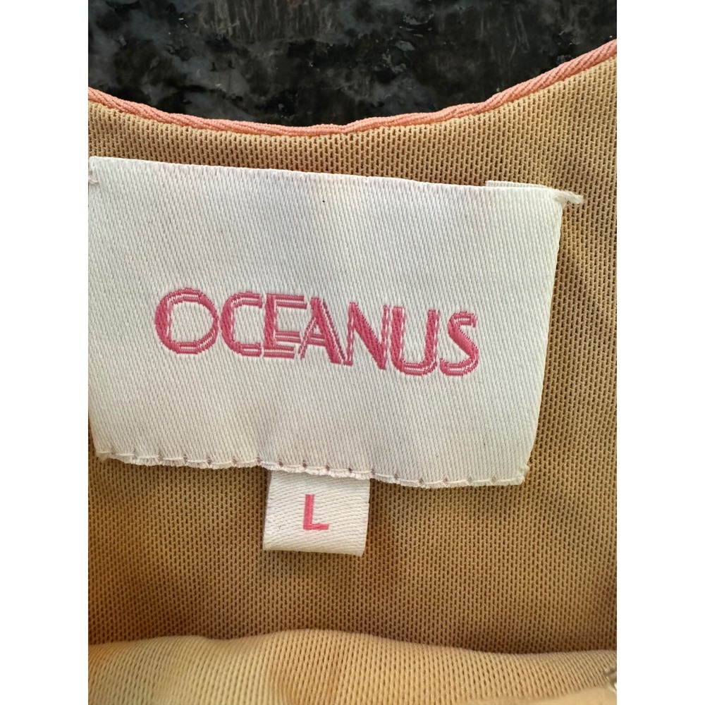 Oceanus Tamar Ombre Beaded Bikini Top Pink Yellow Mesh Sequin Luxury Swim L - Picture 7 of 8
